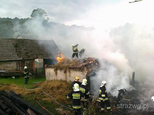 Po¿ar budynku gospodarczego